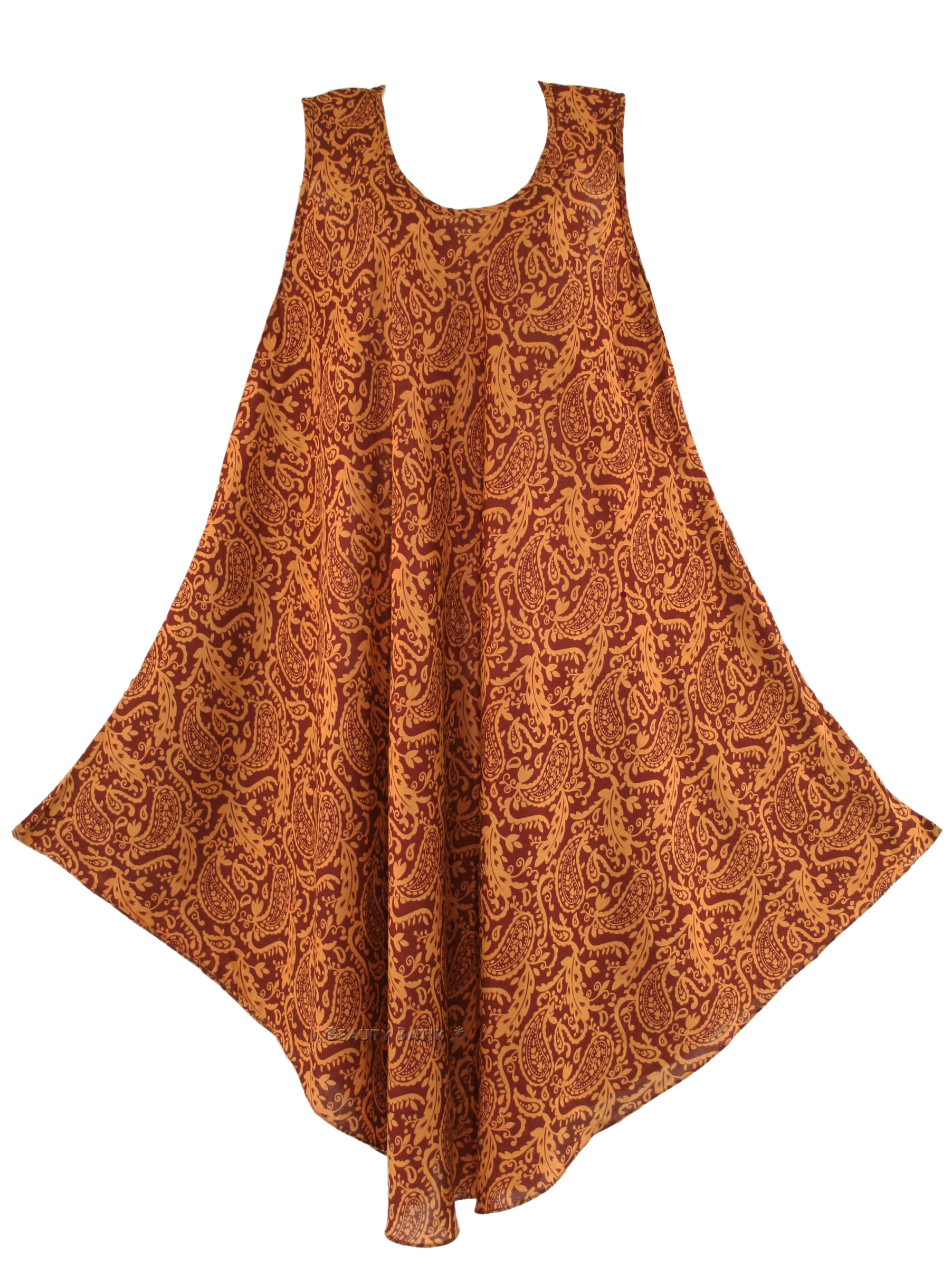 Women Lagenlook Batik Tunic Sleeveless Top Plus Pockets Size 2x 3x 20